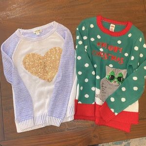 Cherokee & Holiday Time sweater Bundle. Kids LG 10/12.